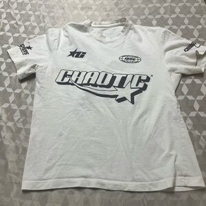 White Graphic T-Shirt with Chaotic Logo